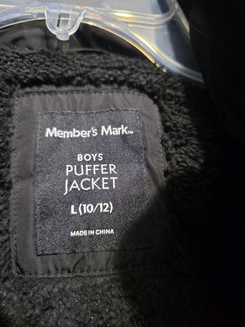 Members Mark Kids Black Puffer Jacket with Hood Boys 10/12